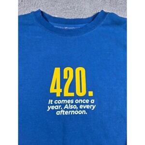 Cresco 420 Graphic Sweatshirt Medium Blue Mens Pullover Fleece Humor Streetwear